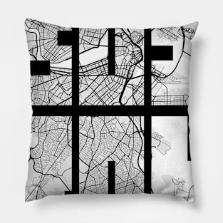 Boston, Massachusetts, USA City Map Typography - Light Pillow