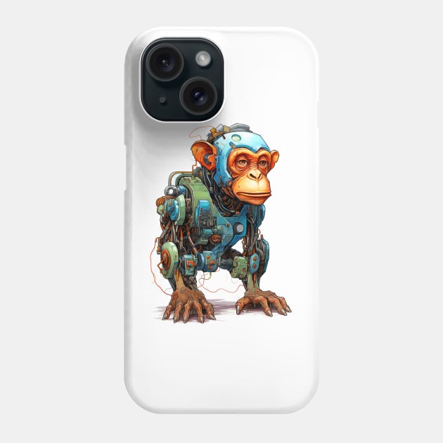 Cartoon monkey robots. T-Shirt, Sticker. Phone Case by AndreKENO