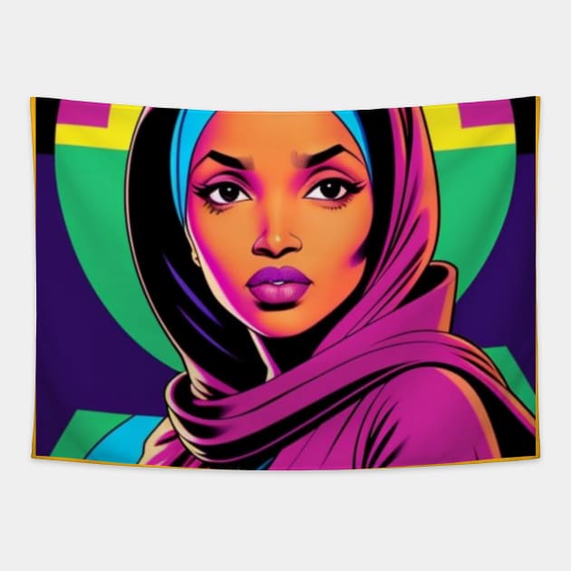 THE SQUAD-ILHAN OMAR 6 Tapestry by truthtopower