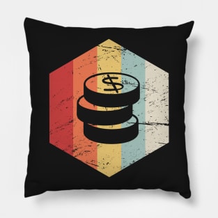 Retro Vintage Coin Collecing Icon | Numismatics Pillow