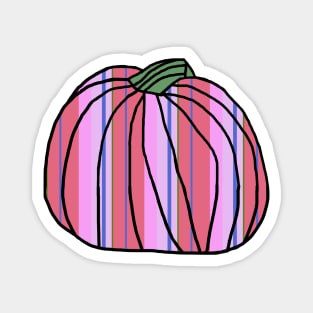 Halloween Horror Pumpkin Blue Pink Stripes Magnet