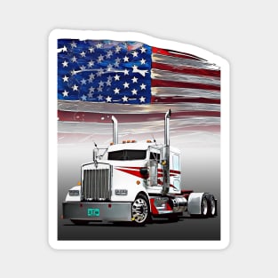 American Flag Semi Truck Driver Gifts Truck Lovers Trucker - Truck Driver -  Magnet