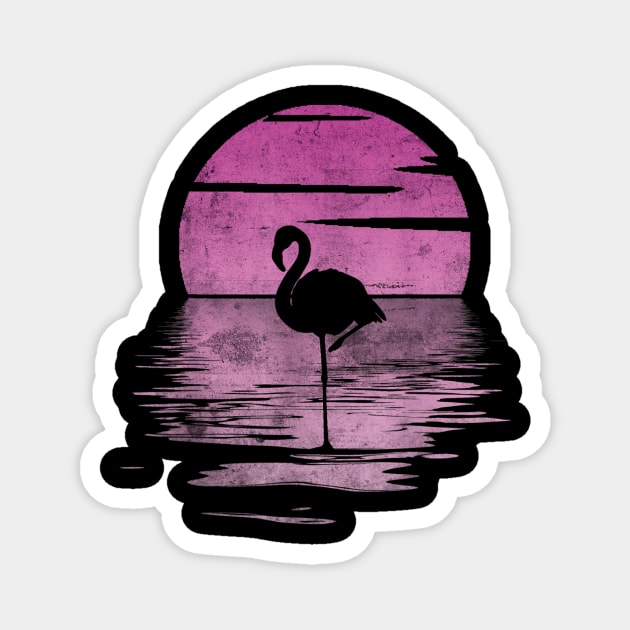 Flamingo Pink Vintage Magnet by Formoon