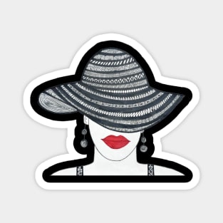 Lady in an elegant hat Magnet