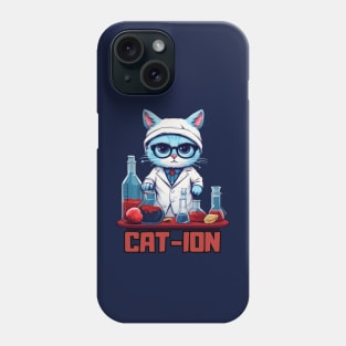 Chemist cat, cation, chemistry, laboratory, kitty in lab, gift present ideas Phone Case