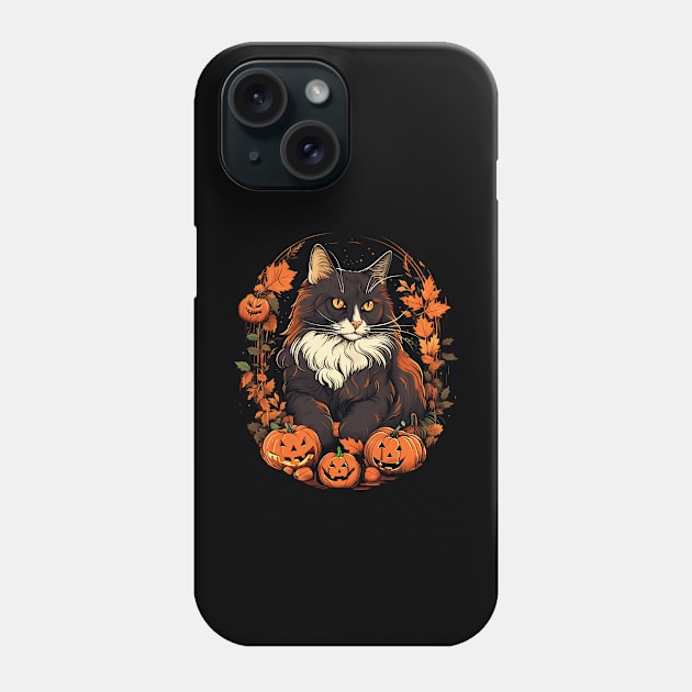 Norwegian Forest Cat Halloween, Cat Lover Phone Case by dukito