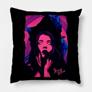 Goth Style Girl Vaporwave Urban Fashion Pillow