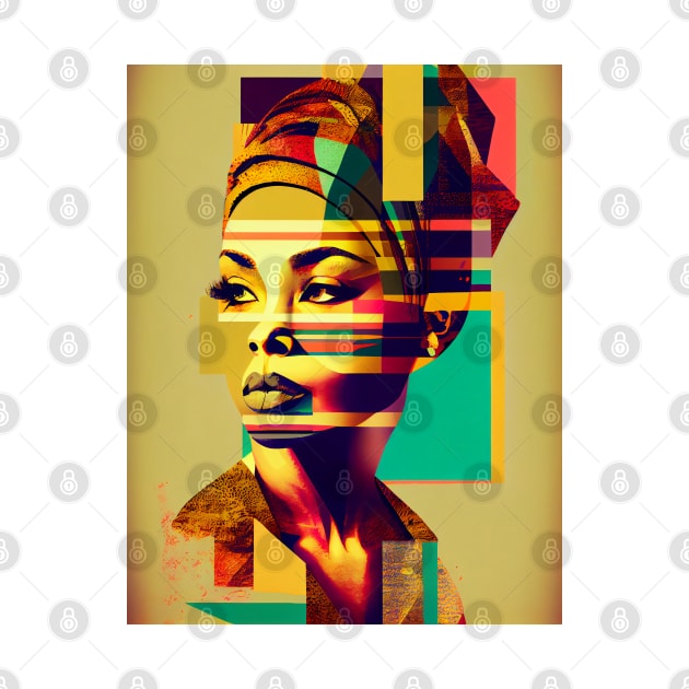 Modern pop art style woman portrait by loucaski