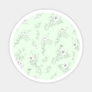 Flowers on pastel green Magnet