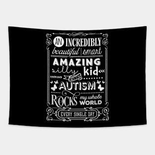 Autism Rocks My Whole World Tapestry