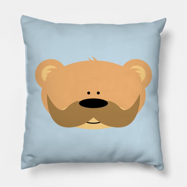 Teddy bear with mustache Pillow by schlag.art