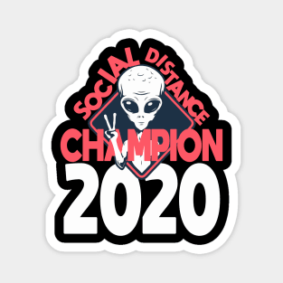 Social Distancing Champion - Alien - UFOs - 2020 Magnet