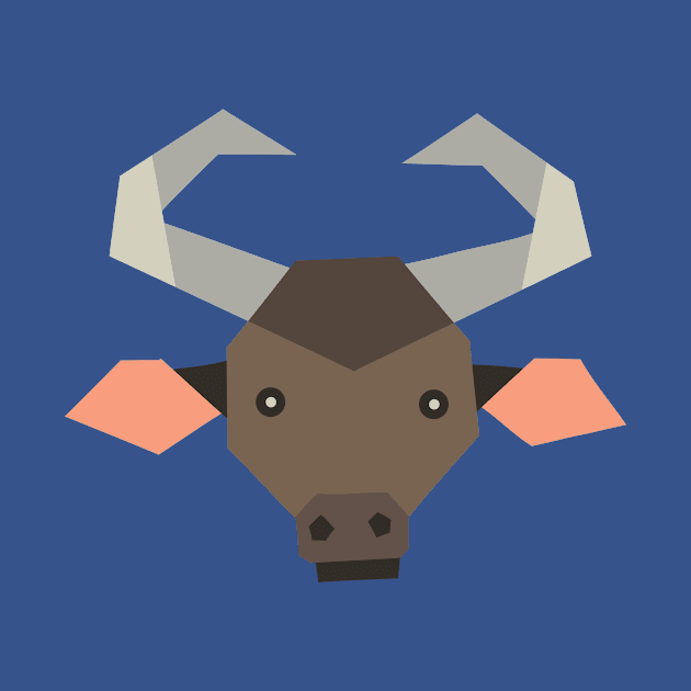 Geometric trendy flat style buffalo design by Rohan Dahotre