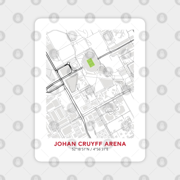 AFC Ajax Stadium Map Design Magnet by TopFootballStadiums