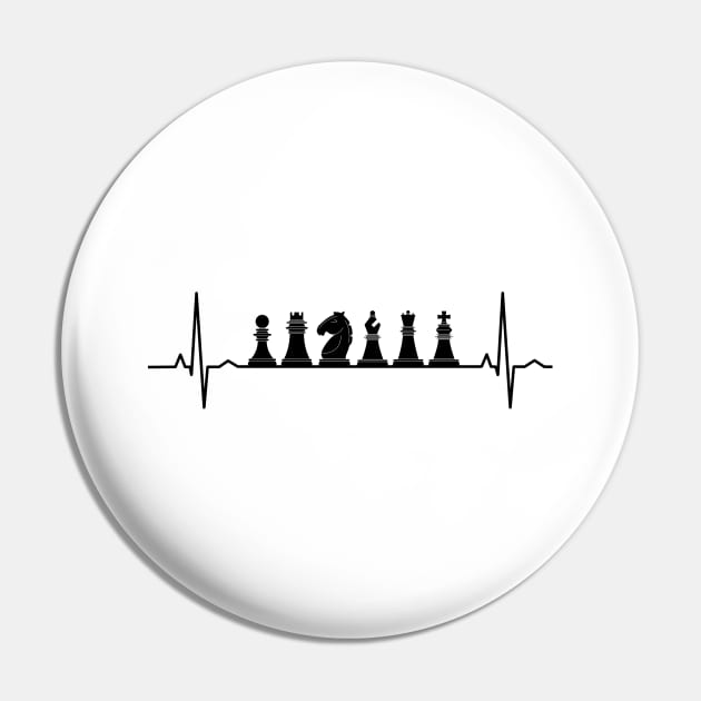 Chess Pieces Heartbeat Pin by Shiva121
