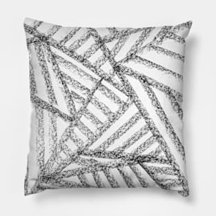 Black and White Minimal Web Lines - Abstract Charcoal Drawing Pillow