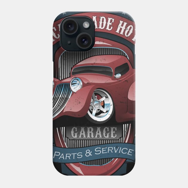 American Hot Rods Garage Vintage Car Sign Cartoon Phone Case by hobrath