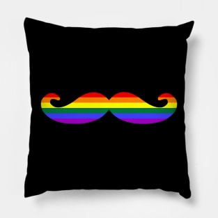 Funny Gay Pride Flag Imperial Mustache Pillow