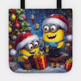 Merry Minions: Festive Christmas Art Prints Featuring Whimsical Minion Designs for a Joyful Holiday Celebration! Tote