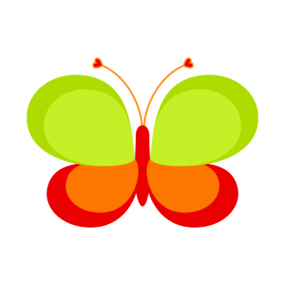 Green and Orange Butterfly T-Shirt