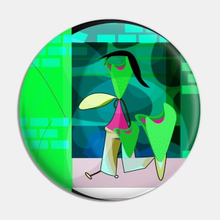 Abstract Stand Up Comedian Pin