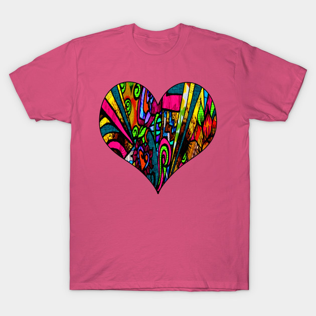 Retro Groovy Hippy Heart - Bohemian Chic - T-Shirt | TeePublic