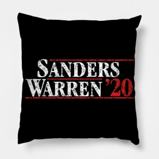 Sanders Warren 2020 Vintage Designs. Bernie Sanders and Elizabeth Warren on the one ticket Pillow