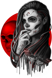 Sugar Skull Girl with Death Head Moth Magnet