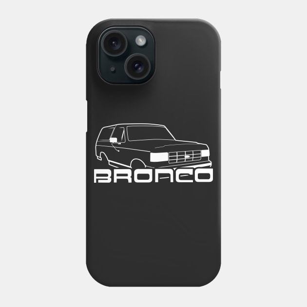 1987-1991 Ford Bronco White w/logo Phone Case by The OBS Apparel