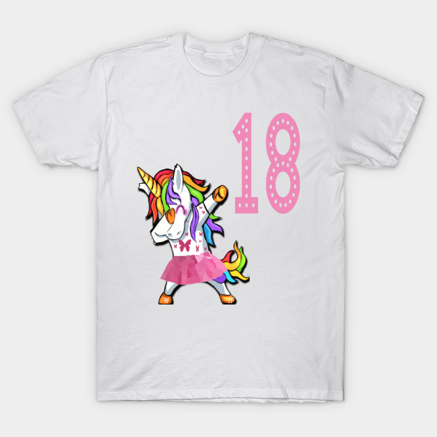 18th Birthday Dabbing Unicorn Birthday Girl For 18 Years Old Girl