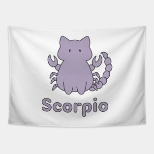 Scorpio Cat Zodiac Sign with Text Tapestry