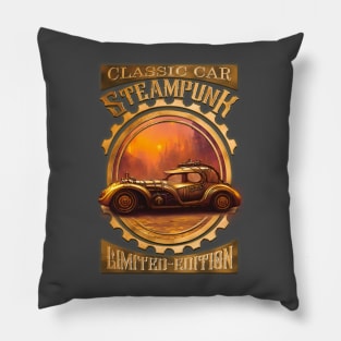 Classic, gothic and elegant steampunk car Pillow