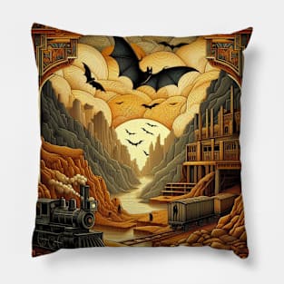 Gothic Mine Town Pillow