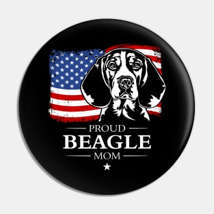 Beagle Mom American Flag patriotic dog Pin