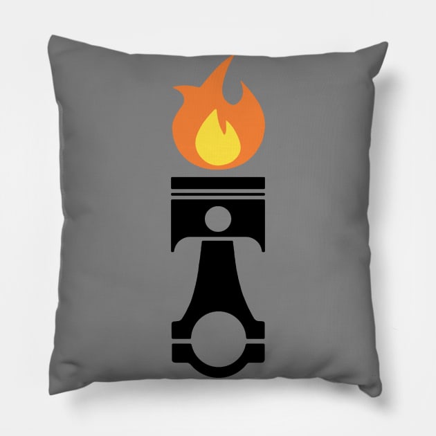 flaming piston Pillow by akirascroll