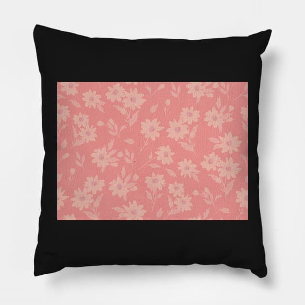 The cute flower pattern in light yellow and peach pink fresh spring colours Pillow by marina63