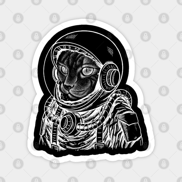 Cat Astronaut Magnet by MintaApparel