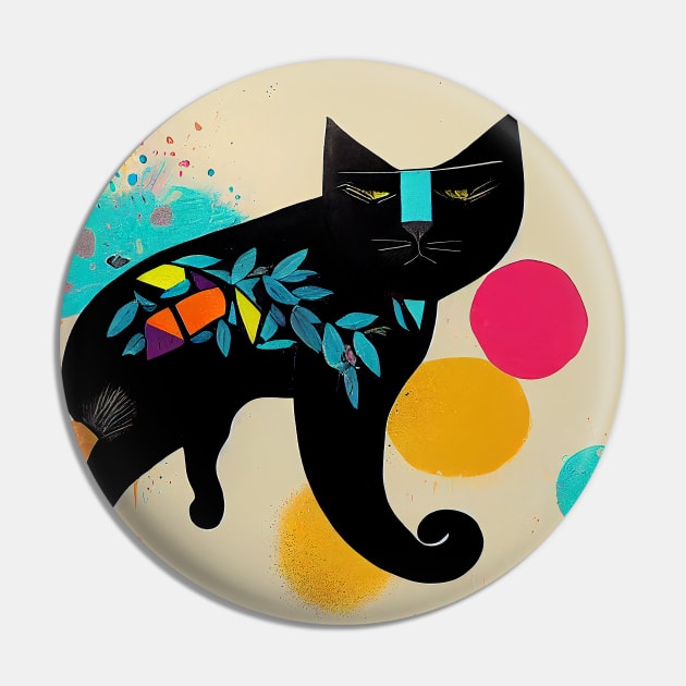 Abstract Cat Pin by n23tees