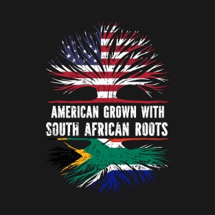 American Grown with South African Roots USA Flag T-Shirt