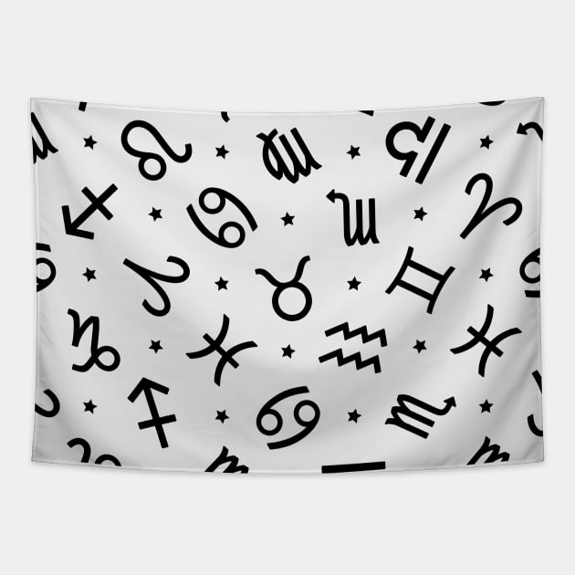 Black and white zodiac tapestry top