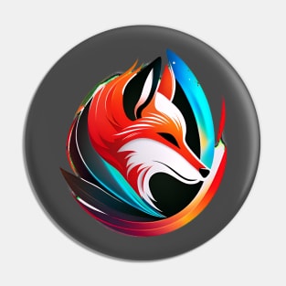 Artful Kitsune Fox Pin