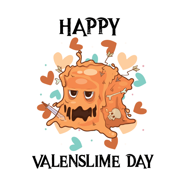 Happy Valenslime Roleplaying Video Game RPG Geek Couple Gift by TellingTales