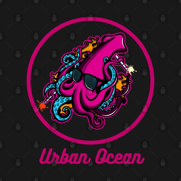 Urban Ocean Squid Logo (Magenta) by urbanoceandesigns