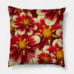 Red Hibiscus Floral Pattern Pillow