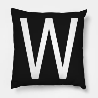 Helvetica W in white Pillow