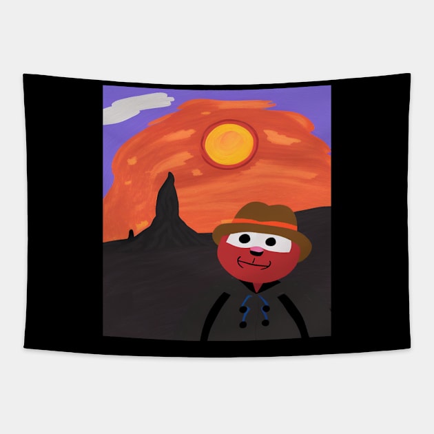 groundhog erupting sun volcano Tapestry by Catbrat