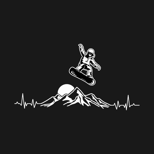 Snowboarder Heartbeat Snowboarding Heart Mountain by theperfectpresents