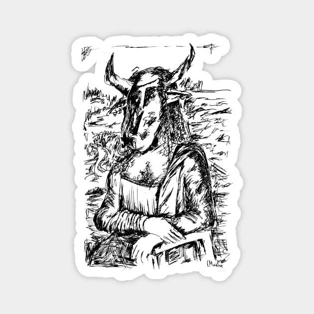 Mona Lisa Minotaur Magnet by micalef