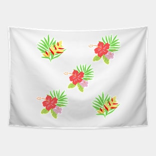 tropical flowers print Tapestry