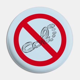 No To Carbon Footprint Pin